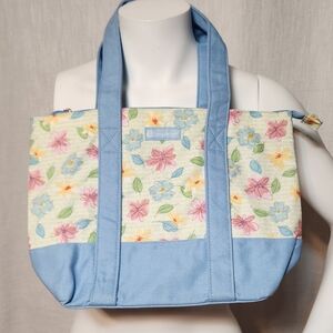 Longaberger Basket Mother's Day Blue Floral Tote Bag Multipurpose
